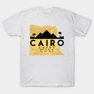 Cairo Egypt Skyline Map Art T-Shirt